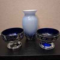 Coppia mostardiere inglesi e vaso