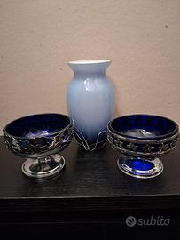 Coppia mostardiere inglesi e vaso