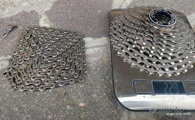 cassetta pignoni 11v ultra light + catena KMC 11SL