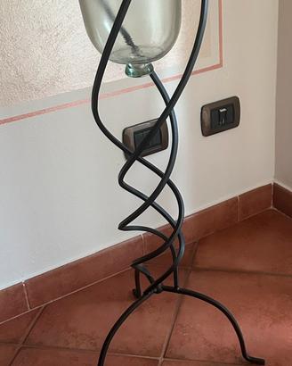 Fioriera portavaso da terra in ferro battuto