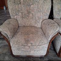 Poltrone vintage con rivestimento in tessuto