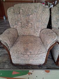 Poltrone vintage con rivestimento in tessuto