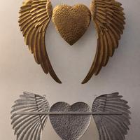Cuore e ali - decorazione a parete