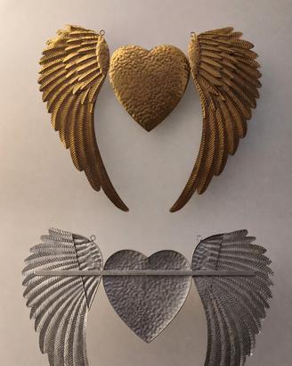 Cuore e ali - decorazione a parete
