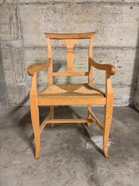 Sedia con braccioli -poltroncina in legno massello
