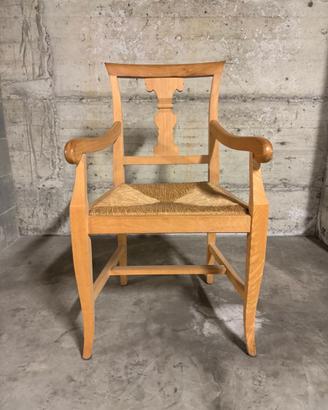 Sedia con braccioli -poltroncina in legno massello