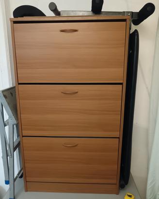 Scarpiera tre ante e triplo scomparto modulabile