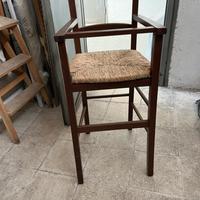 Seggiolone legno e paglia