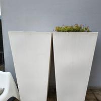 Vasi resina bianca h 140 cm Serralunga