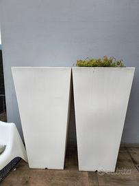 Vasi resina bianca h 140 cm Serralunga