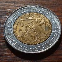 MONETA 500 Lire bi metallica commemorativa RARA
