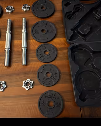 Set 18 Kg Pesi Palestra Manubri Decathlon