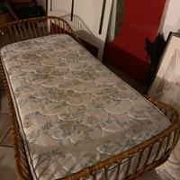 Letto vintage in vimini, Italia , anni 60