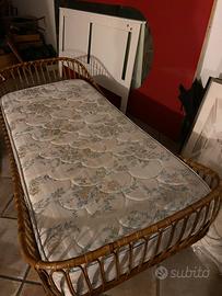 Letto vintage in vimini, Italia , anni 60