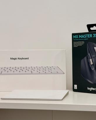 Apple Magic Keyboard & Trackpad, Logi MX Master 3S