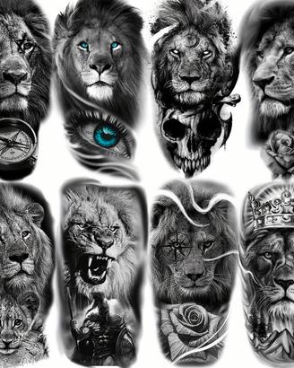 Set di 8 Tatuaggi Temporanei