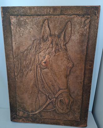 quadro rame sbalzato vintage testa di cavallo 