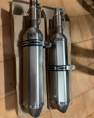 Coppia scarico/silenziatore moto universale