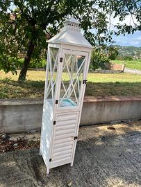Lanterna H 147 cm bianca shabby chic da terra