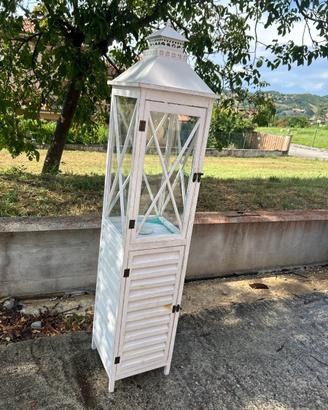 Lanterna H 147 cm bianca shabby chic da terra