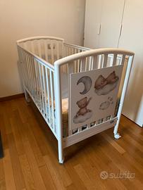 Lettino e fasciatoio in legno Pali per bambini