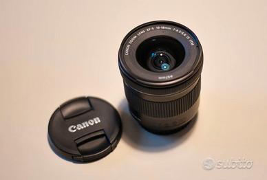 Obiettivo Canon 10-18mm EFS f/4.5-5 con paraluce