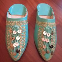 ciabatte etniche nuove n.36 colore turchese 