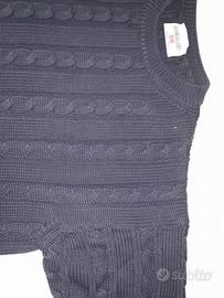 Maglioncino blu scuro trecce bambino 11/12 anni