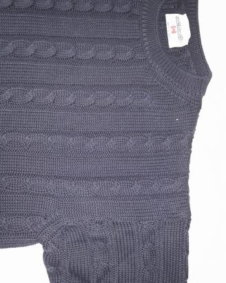 Maglioncino blu scuro trecce bambino 11/12 anni