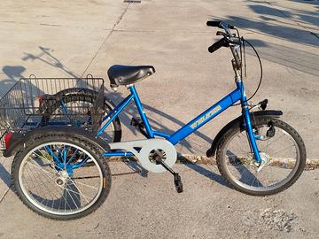 Bicicletta triciclo 3 ruote Welter con cestino