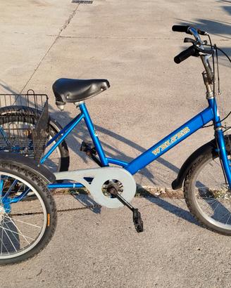 Bicicletta triciclo 3 ruote Welter con cestino