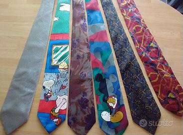 6 cravatte Made in Itali 100% seta