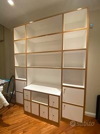 Libreria in legno massello artigianale