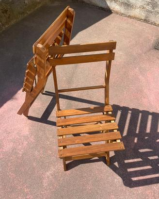 6 sedie pieghevoli in legno d’Acacia