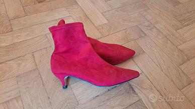 Stivaletti donna camoscio rosso