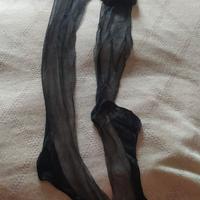 calze da reggicalze nylon nere con riga