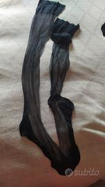 calze da reggicalze nylon nere con riga