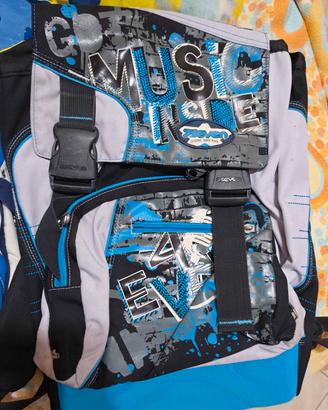 Zaino Seven  "Music Inside" Azzurro Scolastico