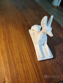 Statuina Sciacallo Egizio Anubi Bianco in Pietra