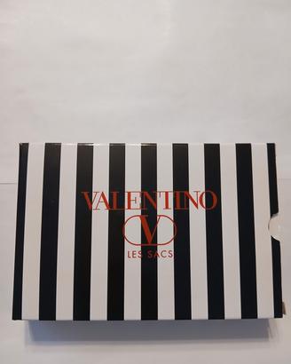 portafoglio pelle e tessuto Valentino 