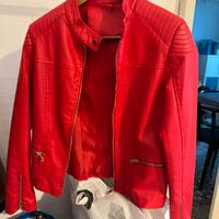 Giacca di pelle rossa