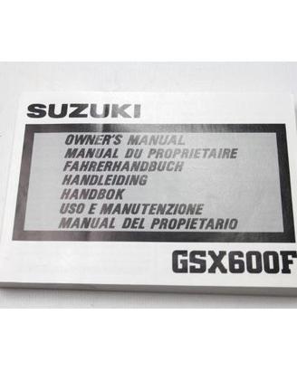 MANUALE USO E MANUTENZIONE SUZUKI GSX 600 F 1988