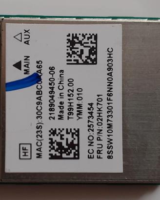 Scheda WiFi/Bluetooth WLAN T99H152.00