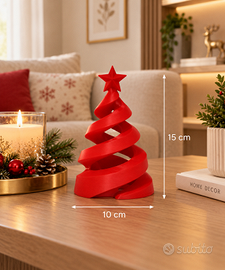 Albero di Natale decorativo rosso a spirale 3D