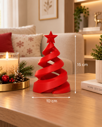 Albero di Natale decorativo rosso a spirale 3D
