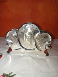 porta tovaglioli o carte in silver plaited anni 70