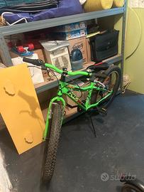 Bicicletta colore verde e gialla