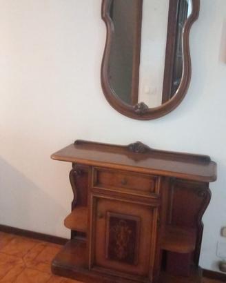 Mobile antico/credenza con ripiani e specchio