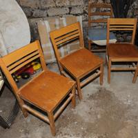 ("3") SEDIE da Pranzo o Scuola/legno/V I N T A G E