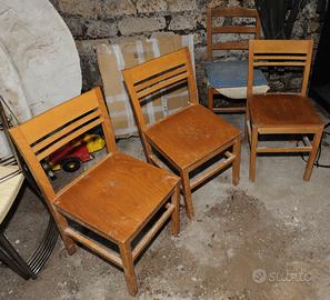 ("3") SEDIE da Pranzo o Scuola/legno/V I N T A G E